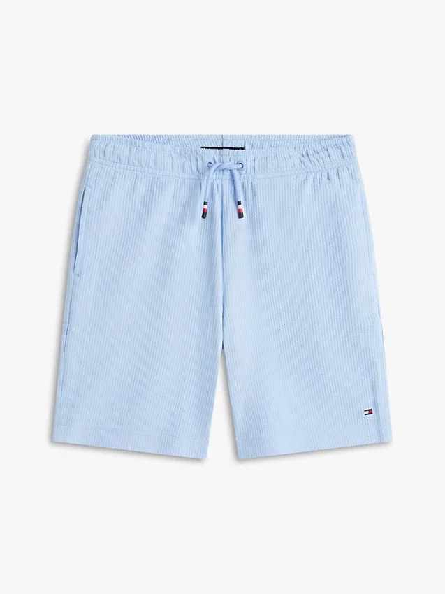 Pantalones cortos elásticos de seersucker para niño Pantalones cortos elásticos de seersucker para niño