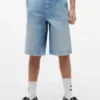 Pantalones cortos holgados de denim estilo marinero para niño