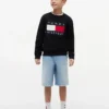 Pantalones cortos holgados de denim estilo marinero para niño