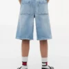 Pantalones cortos holgados de denim estilo marinero para niño