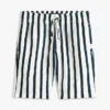 Pantalones cortos holgados de mezcla de lino a rayas para niño
