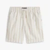 Pantalones cortos holgados de mezcla de lino a rayas para niño
