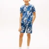 Pantalones cortos infantiles de mezcla de lino y algodón con estampado floral
