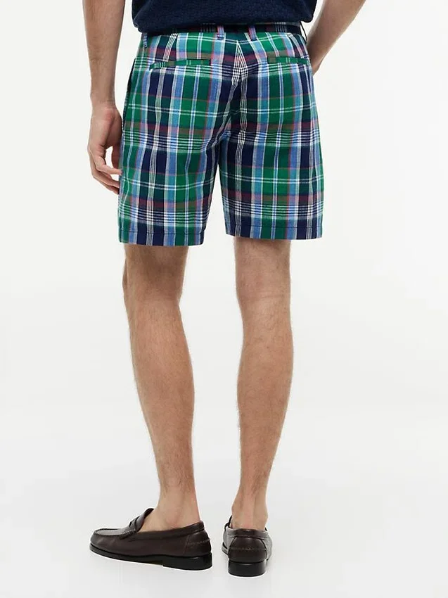 Pantalones cortos Madras de corte regular de 18 cm Pantalones cortos Madras de corte regular de 18 cm