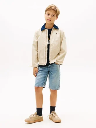 Pantalones cortos rectos de denim para niños