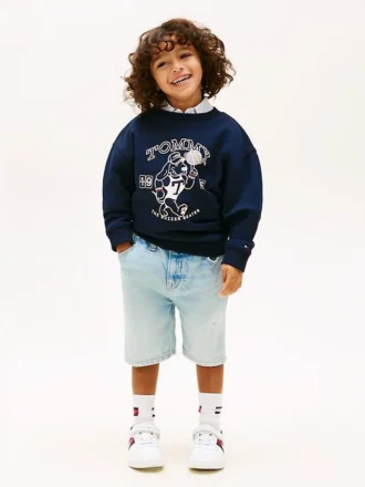 Pantalones cortos rectos de denim para niños