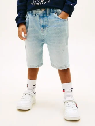 Pantalones cortos rectos de denim para niños