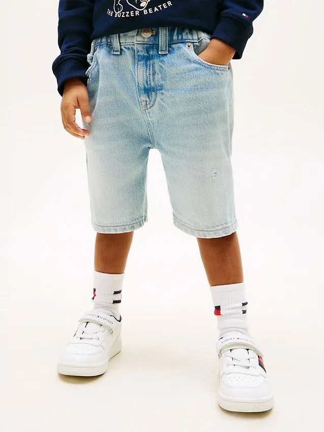 Pantalones cortos rectos de denim para niños Pantalones cortos rectos de denim para niños