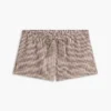 Pantalones cortos sin cremallera de mezcla de lino a cuadros vichy Pantalones cortos sin cremallera de mezcla de lino a cuadros vichy