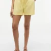Pantalones cortos sin cremallera de mezcla de lino y algodón