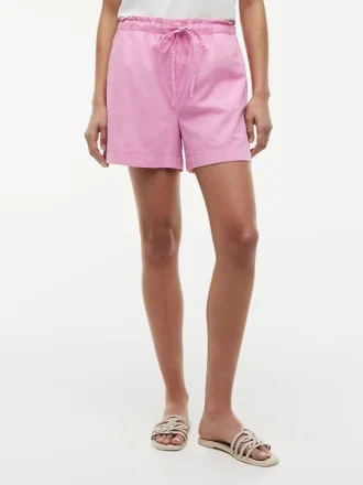 Pantalones cortos sin cremallera de mezcla de lino y algodón