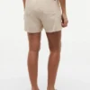 Pantalones cortos sin cremallera de mezcla de lino y algodón