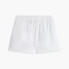 Pantalones cortos sin cremallera de mezcla de lino y algodón