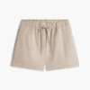 Pantalones cortos sin cremallera de mezcla de lino y algodón