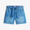 Pantalones cortos vaqueros de talle alto con cinturón