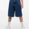 Pantalones cortos vaqueros holgados con estampado de grafitis para niño Pantalones cortos vaqueros holgados con estampado de grafitis para niño