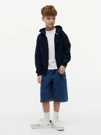 Pantalones cortos vaqueros holgados con estampado de grafitis para niño