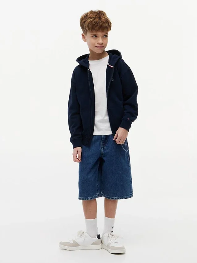 Pantalones cortos vaqueros holgados con estampado de grafitis para niño Pantalones cortos vaqueros holgados con estampado de grafitis para niño