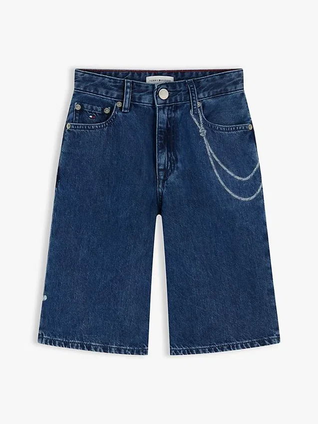 Pantalones cortos vaqueros holgados con estampado de grafitis para niño Pantalones cortos vaqueros holgados con estampado de grafitis para niño