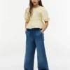 Pantalones de chambray de pierna ancha sin cremallera para niños