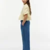 Pantalones de chambray de pierna ancha sin cremallera para niños