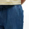 Pantalones de chambray de pierna ancha sin cremallera para niños