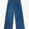 Pantalones de chambray de pierna ancha sin cremallera para niños