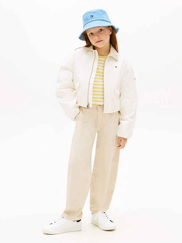 Pantalones de cintura ancha con cinturón para niña Pantalones de cintura ancha con cinturón para niña