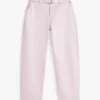 Pantalones de cintura ancha con cinturón para niña Pantalones de cintura ancha con cinturón para niña