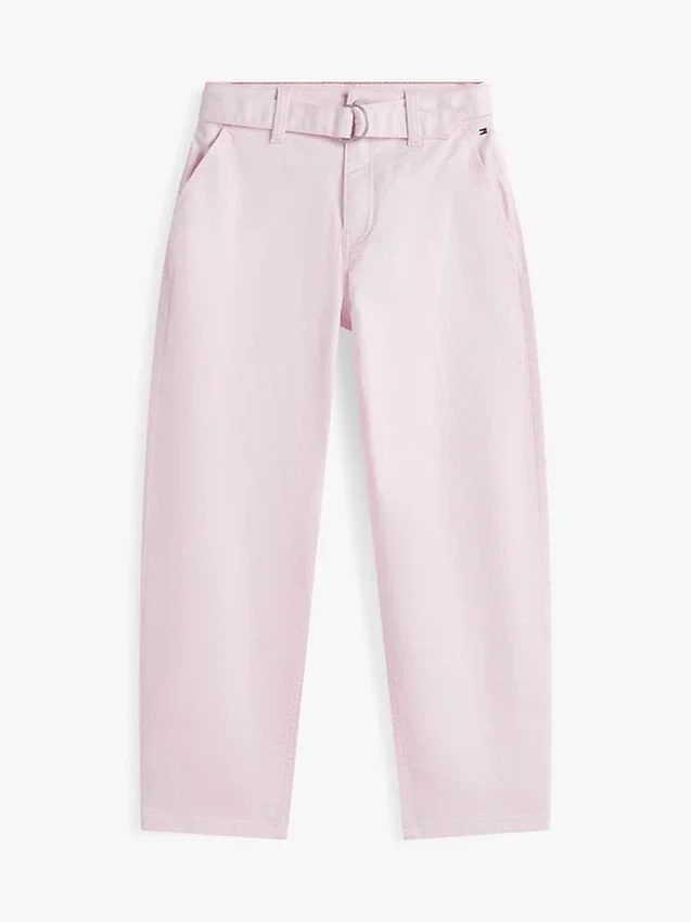 Pantalones de cintura ancha con cinturón para niña Pantalones de cintura ancha con cinturón para niña