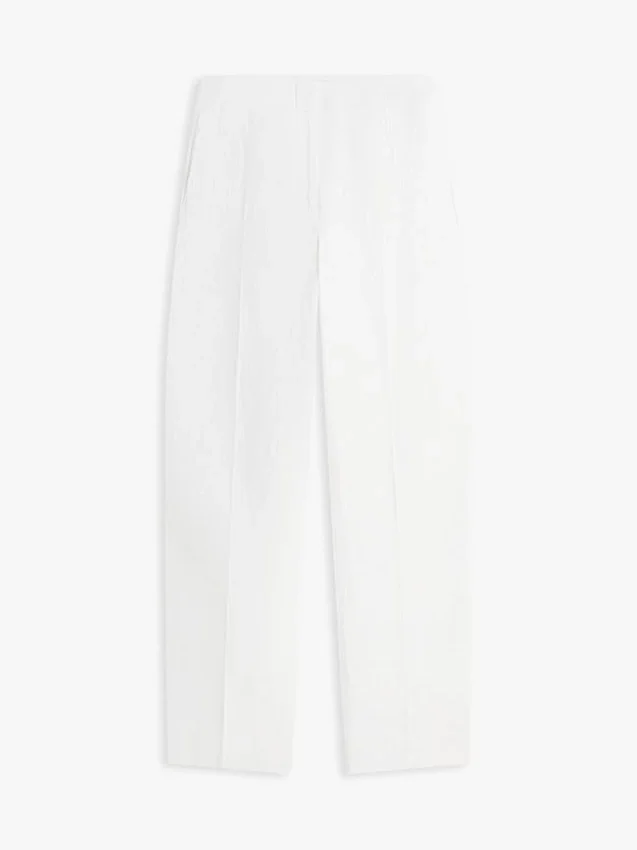 Pantalones de corte entallado de mezcla de lino Pantalones de corte entallado de mezcla de lino