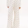 Pantalones de dormir de jersey con estampado floral