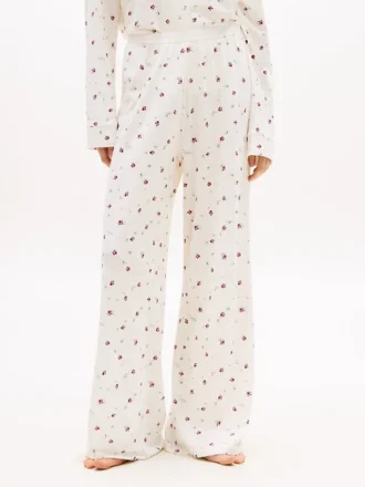 Pantalones de dormir de jersey con estampado floral