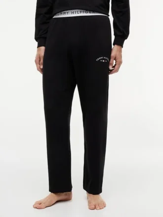 Pantalones de dormir de piqué con logotipo de Hilfiger Pantalones de dormir de piqué con logotipo de Hilfiger