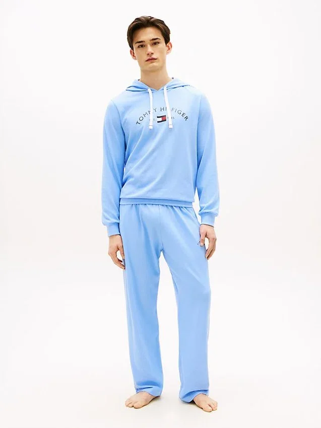 Pantalones de dormir de piqué con logotipo de Hilfiger Pantalones de dormir de piqué con logotipo de Hilfiger