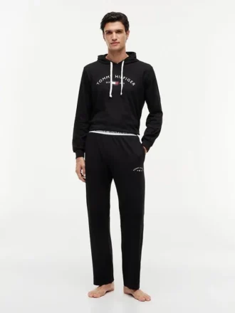 Pantalones de dormir de piqué con logotipo de Hilfiger Pantalones de dormir de piqué con logotipo de Hilfiger