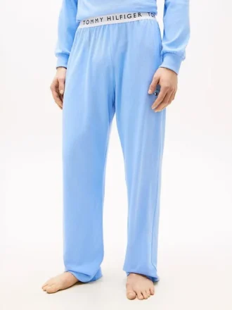 Pantalones de dormir de piqué con logotipo de Hilfiger Pantalones de dormir de piqué con logotipo de Hilfiger