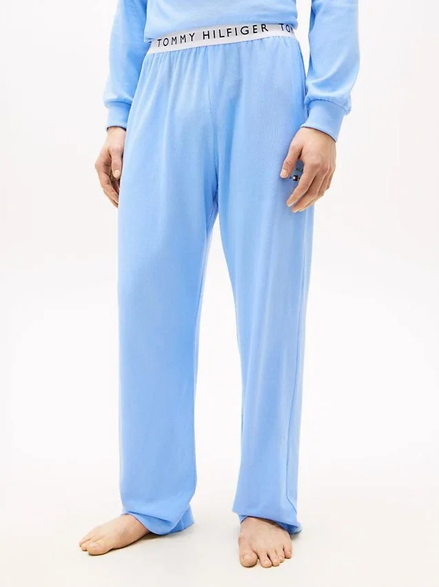 Pantalones de dormir de piqué con logotipo de Hilfiger Pantalones de dormir de piqué con logotipo de Hilfiger