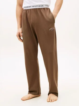 Pantalones de dormir de piqué con logotipo de Hilfiger Pantalones de dormir de piqué con logotipo de Hilfiger