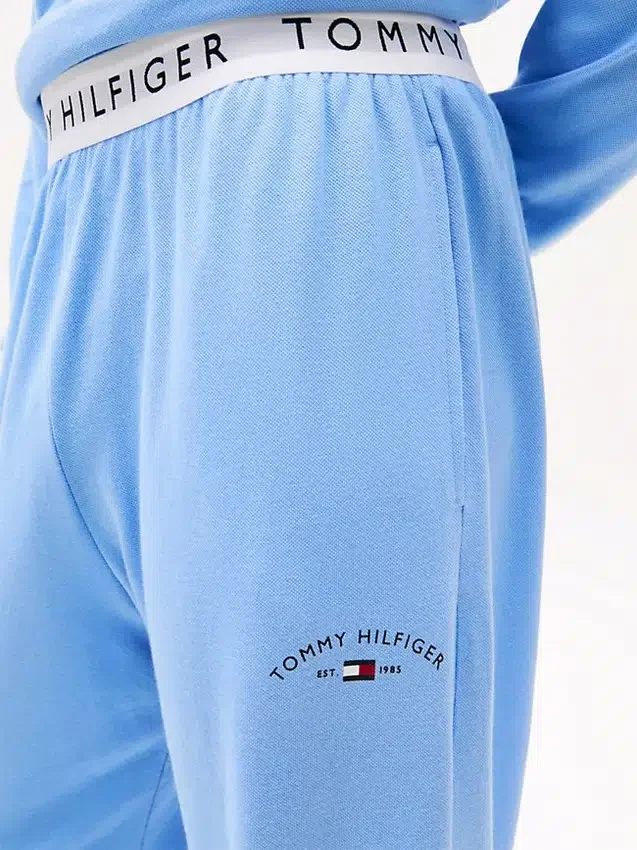 Pantalones de dormir de piqué con logotipo de Hilfiger Pantalones de dormir de piqué con logotipo de Hilfiger
