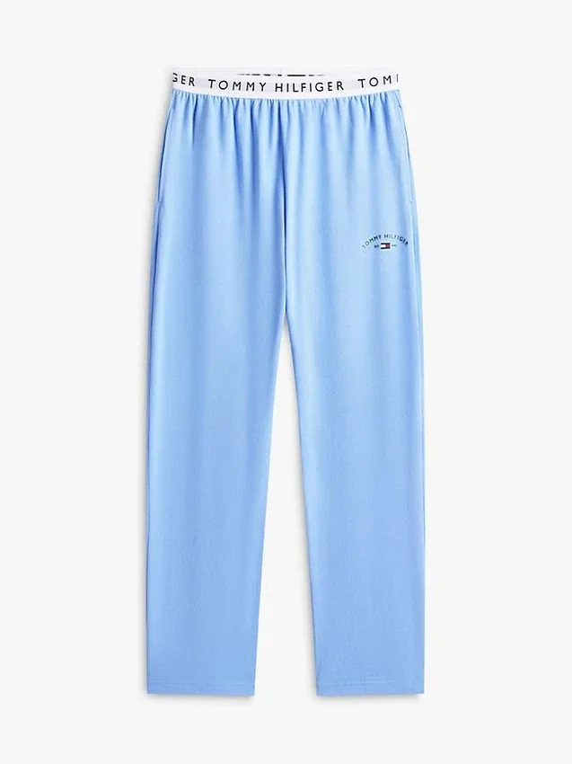 Pantalones de dormir de piqué con logotipo de Hilfiger Pantalones de dormir de piqué con logotipo de Hilfiger