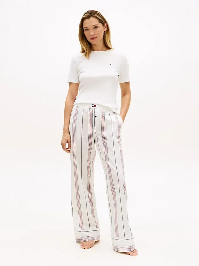 Pantalones de dormir de popelín a rayas Pantalones de dormir de popelín a rayas