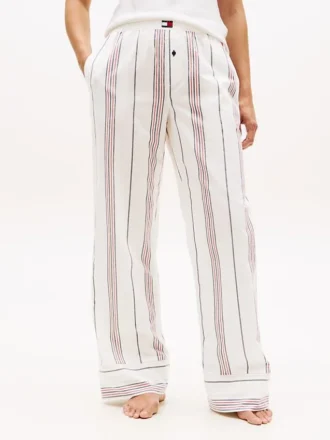 Pantalones de dormir de popelín a rayas