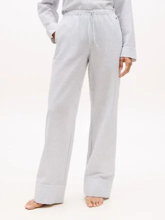 Pantalones de dormir de seersucker a rayas