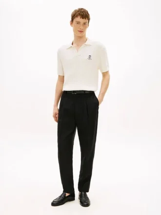 Pantalones de lino entallados de New York Label