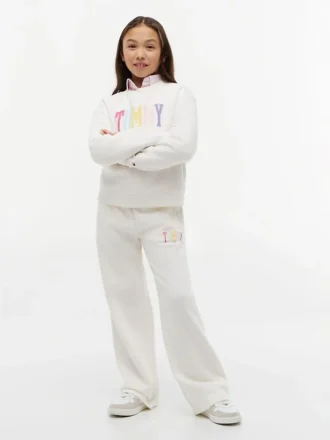 Pantalones de pierna ancha con logotipo Tommy para niña