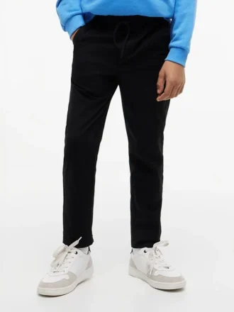 Pantalones de popelín elástico con tacto de papel para niño