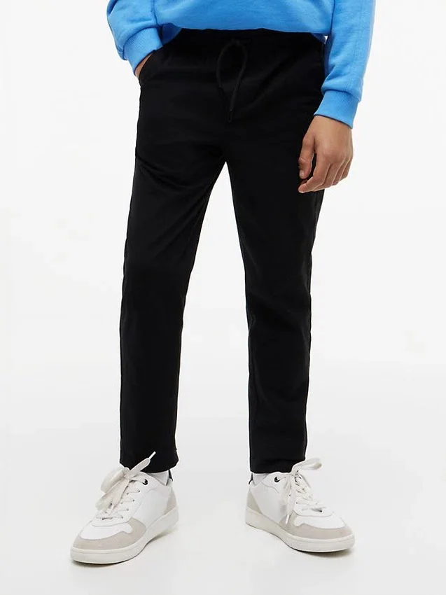 Pantalones de popelín elástico con tacto de papel para niño Pantalones de popelín elástico con tacto de papel para niño