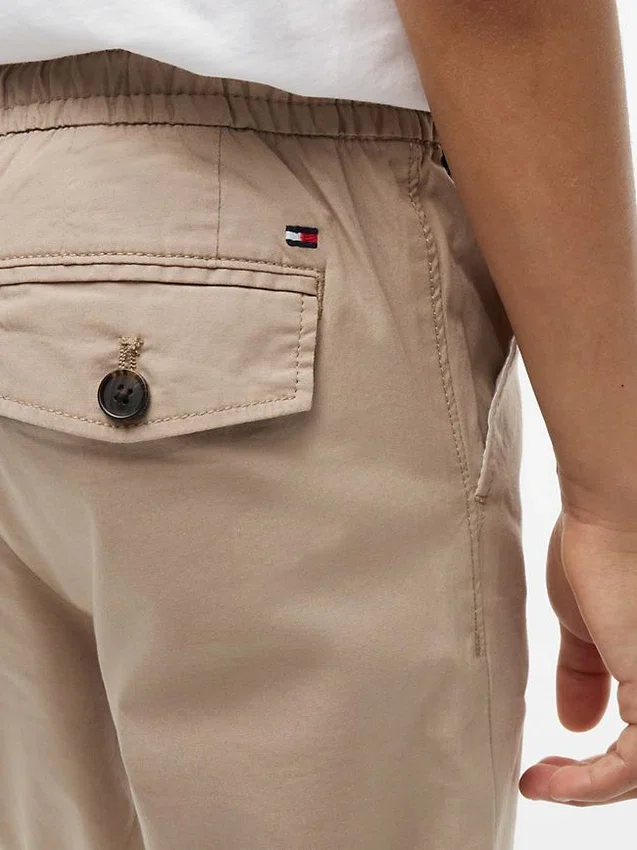 Pantalones de popelín elástico con tacto de papel para niño Pantalones de popelín elástico con tacto de papel para niño