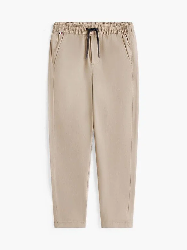Pantalones de popelín elástico con tacto de papel para niño Pantalones de popelín elástico con tacto de papel para niño